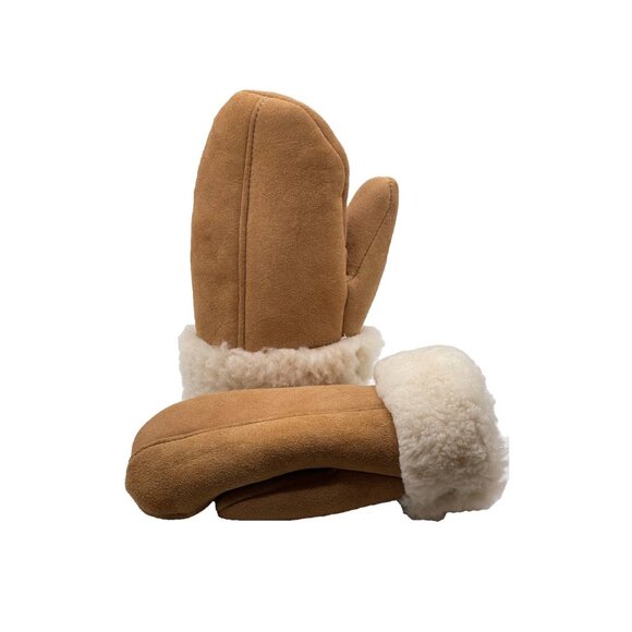 Unisex Shearling Sheepskin Leather Mittens for women - Picture 2 of 12